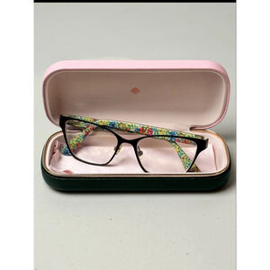 Kate Spade Ivie 009Q Eyeglass Frames Women’s 52-16-140 Floral Temple Glasses
